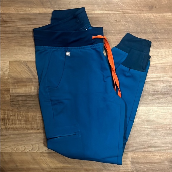 Figs limited edition Blue Joggers with Orange Drawstring - Picture 1 of 1